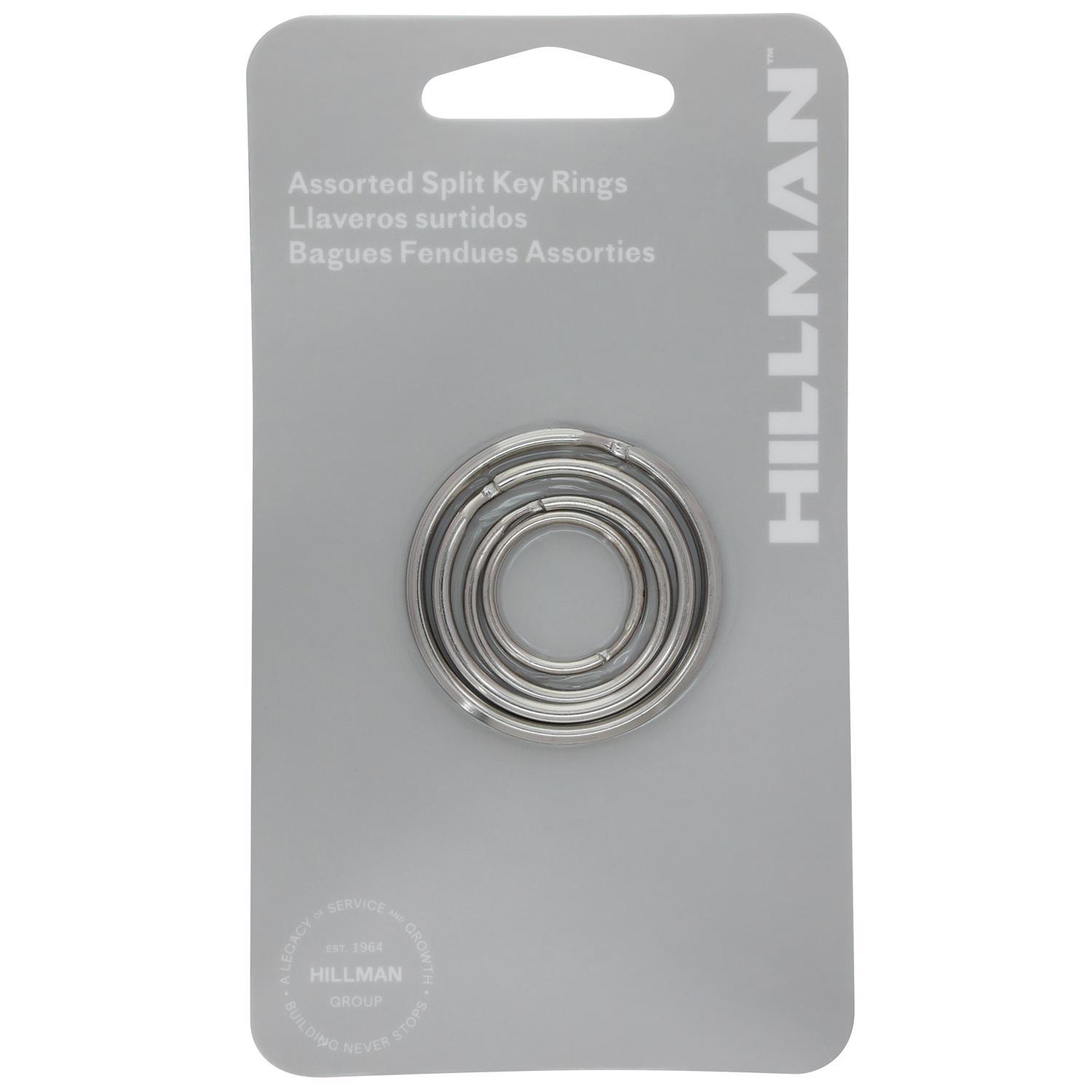 HILLMAN Tempered Steel Silver Split Rings/Cable Rings Key