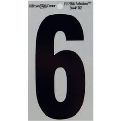 Hillman 5 in. Reflective Black Mylar Self-Adhesive Number 6 1 pc