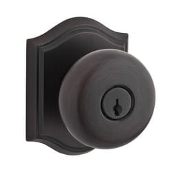 Baldwin Reserve Round Knob Venetian Bronze Entry Lockset 2 in.