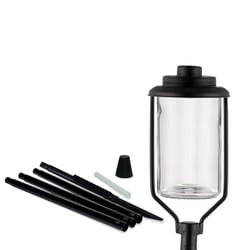 TIKI Black/Clear Glass/Metal 65 in. Stake Outdoor Torch 1 pc