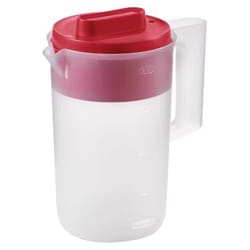 Rubbermaid 2 qt Clear/Red Pitcher Plastic