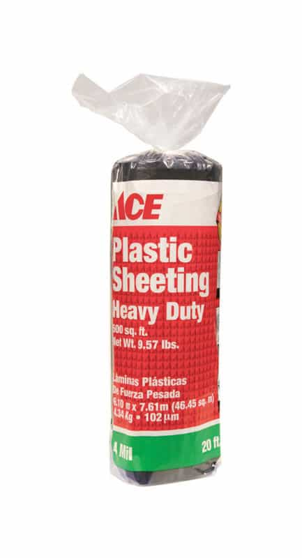  ACE  Plastic  Sheeting 4 mil x 20 ft W x 25 ft L 