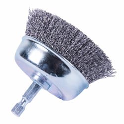 Forney 3 in. D X 1/4 in. D Crimped Steel Cup Brush 6000 rpm 1 pc
