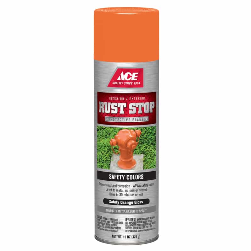 Ace Rust Stop Gloss Safety Orange Spray Paint 15 oz. Ace Hardware