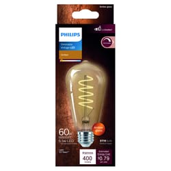 Philips ST19 E26 (Medium) LED Bulb Amber 60 Watt Equivalence 1 pk