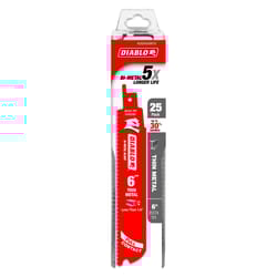 Diablo 6 in. Bi-Metal Thin Metal Reciprocating Saw Blade 20/24 TPI 25 pk