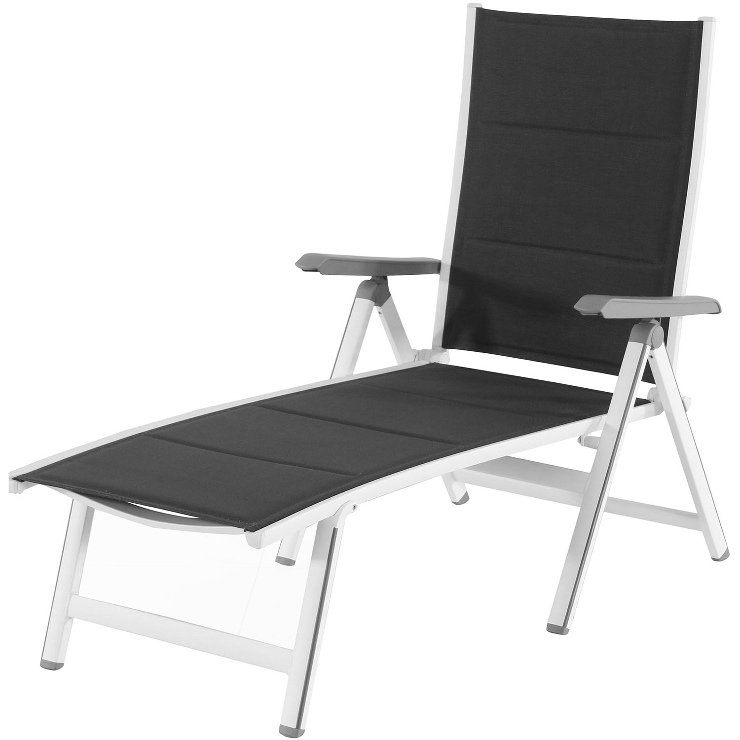 Photos - Garden Furniture MOD Everson White Aluminum Frame Padded Sling Folding Chaise Lounge EVERCH 
