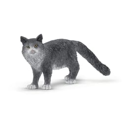 Schleich Farm World Maine Coon Cat Toy Gray/White