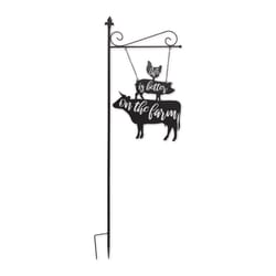 Zingz & Thingz Black Iron 52 in. H X 16 in. L X 1 in. W Outdoor Garden Stake