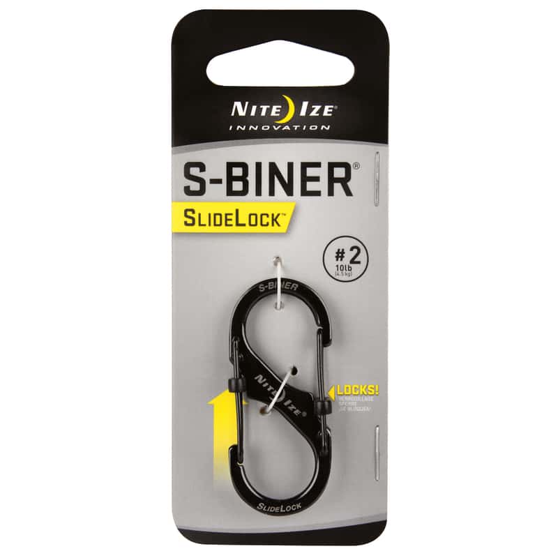 Nite Ize SBiner SlideLock 1.85 in. D Stainless Steel Black Carabiner