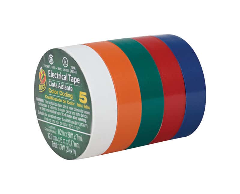 Duck 1/2 in. W X 20 ft. L Assorted Vinyl Electrical Tape Ace Hardware