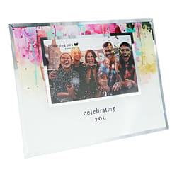 Pavilion Celebrating You Bright Multicolored Glass Picture Frame 0.25 in. H X 7.25 in. W