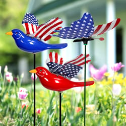 Exhart WindyWings Multicolored Plastic 16 in. H Patriotic Planter Stake