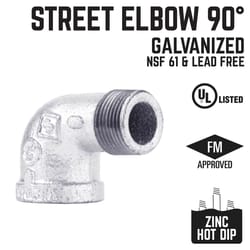 STZ Industries 3/8 in. FIP each X 3/8 in. D MIP Galvanized Malleable Iron 90 Degree Street Elbow