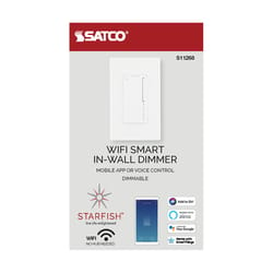 Satco Starfish Single Pole Rocker/Tap WiFi-Smart Dimmer Switch White 1 pk