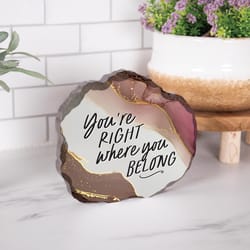 P Graham Dunn 6 in. H X 1 in. W X 7 in. L Multicolored MDF You're Right Where You Belong Tabletop Si