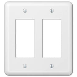 Amerelle Devon White 2 gang Stamped Steel Decorator Wall Plate 1 pk