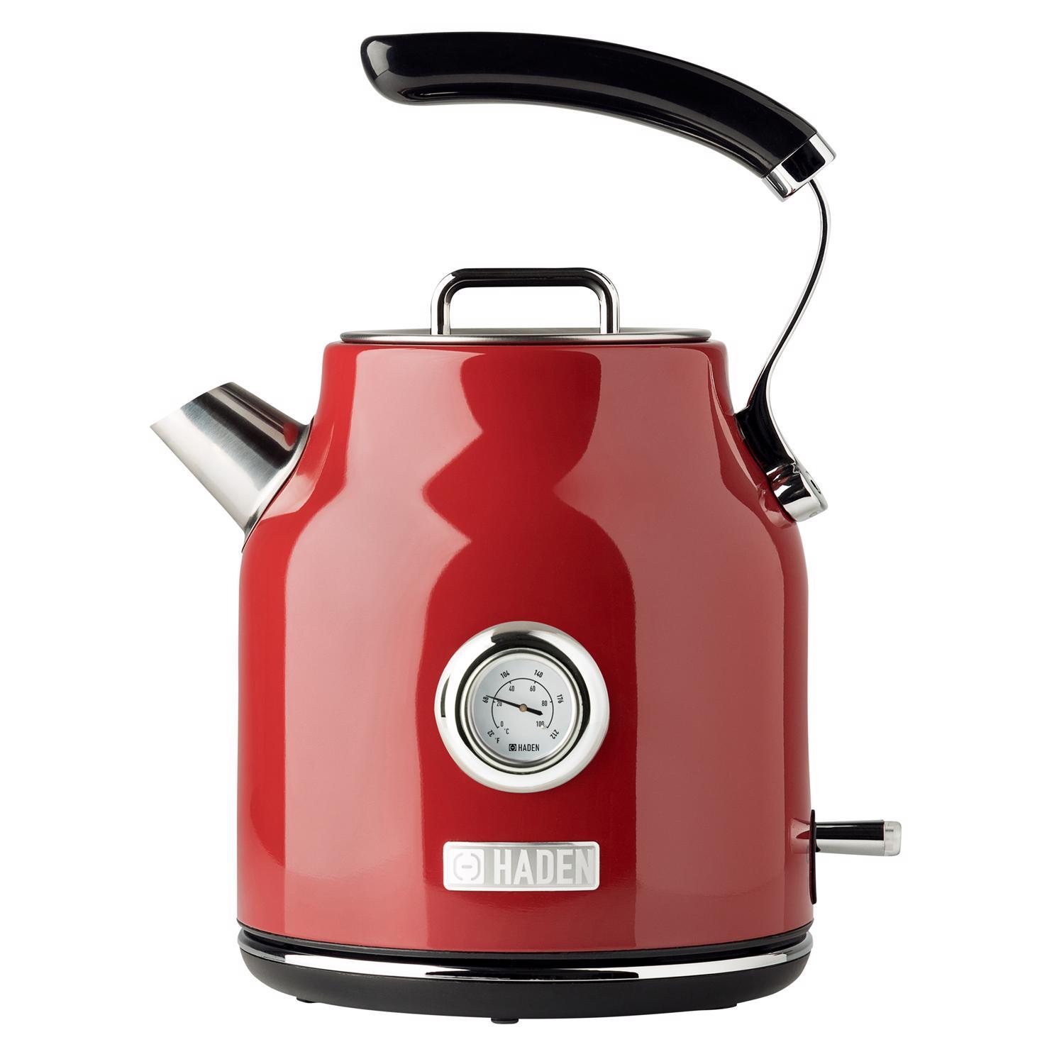 Haden Red Retro Stainless Steel 1.7 L Electric Tea Kettle Uae Electronic uaeelectronic.com