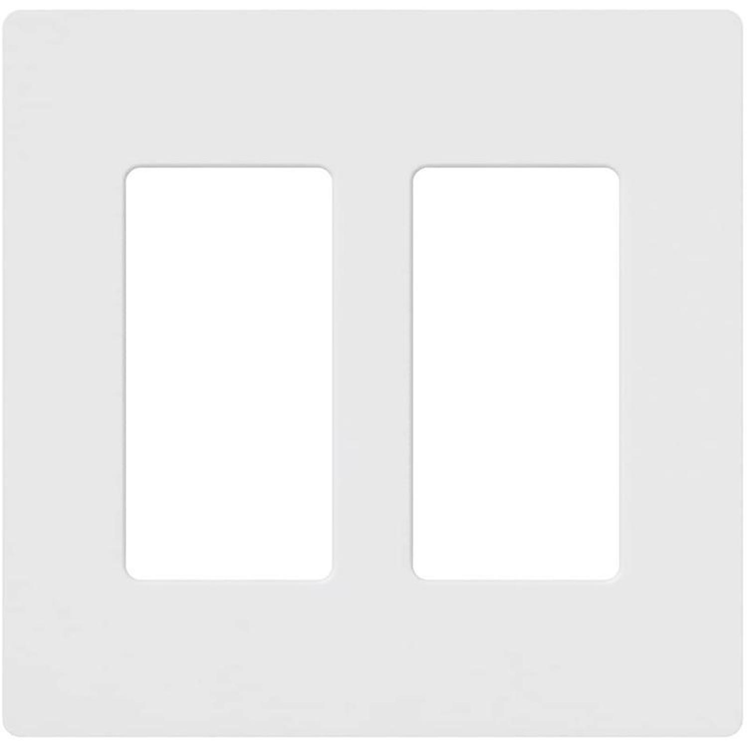 Photos - Household Switch Lutron Claro White 2 gang Plastic Decorator Wall Plate 1 pk CW-2-WH 