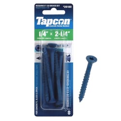 Tapcon 1/4 in. in. X 2-1/4 in. L Star Flat Head High/Low Concrete Screws