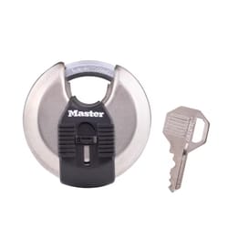 Master Lock 1-1/2 in. H X 1 in. W X 2-3/4 in. L Steel Ball Bearing Locking Disk Padlock Keyed Alike