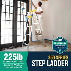 Werner 4 ft. H Aluminum Step Ladder Type II 225 lb. capacity