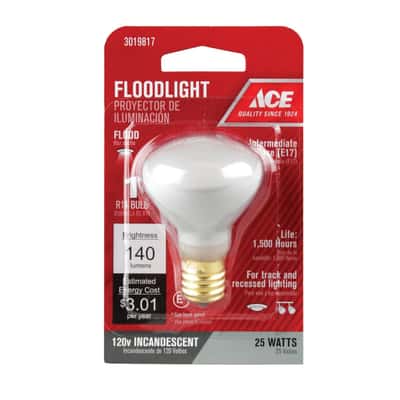 Ace 25 W R14 Floodlight Incandescent Light Bulb Intermediate Base Soft White 1 Pk Ace Hardware