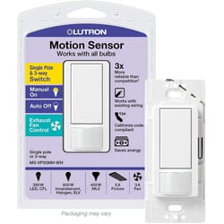 Lutron 5 amps Single Pole Motion Sensor Alarm/Sensor Switch White 1 pk