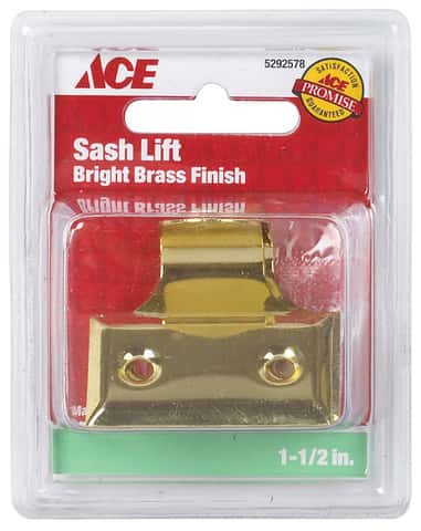 Ace 1.5 in. L Bright Brass Universal Hook Sash Lift 2 pk Ace 1.5 in. L Bright Brass Universal Hook Sash Lift 2 pk