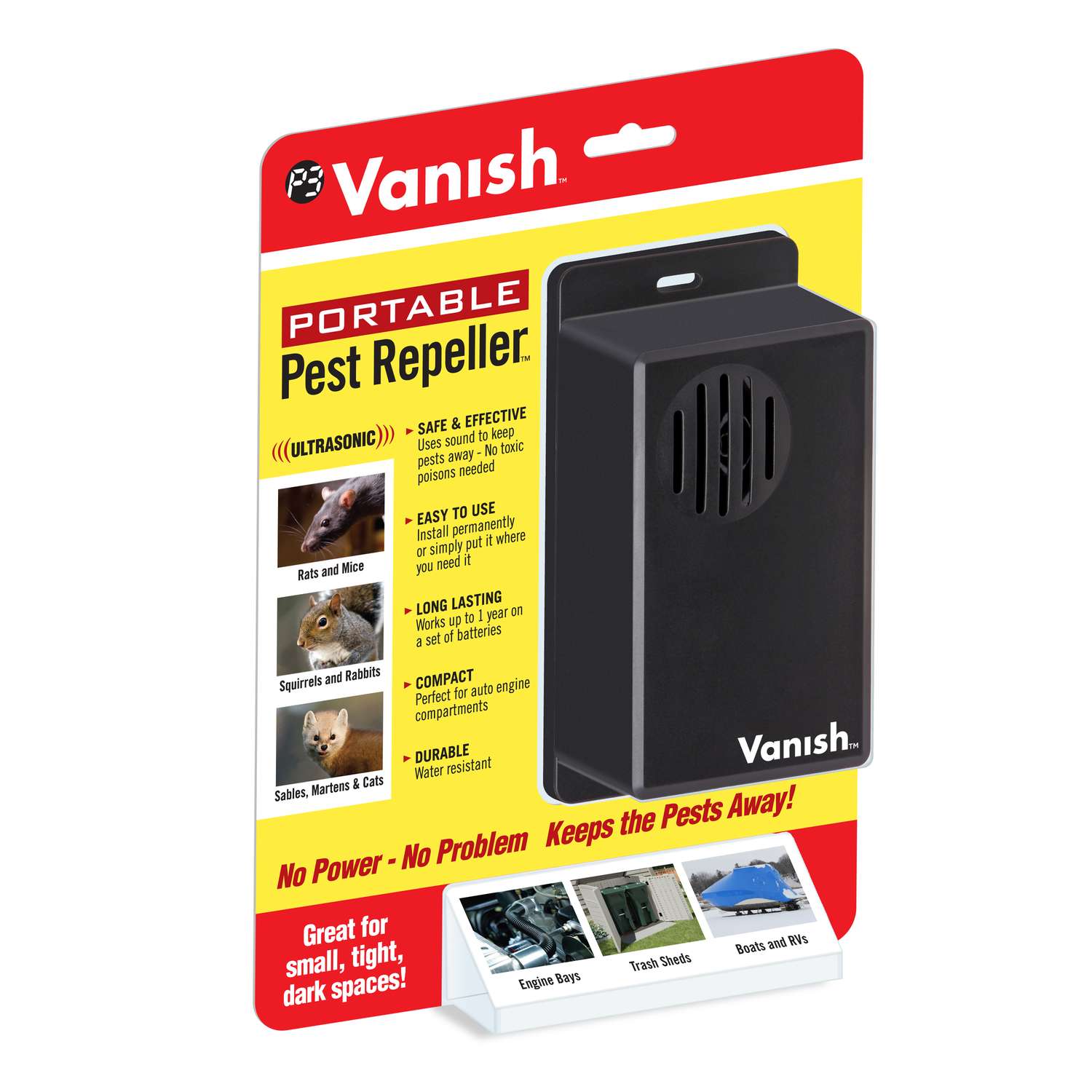Vanish Portable BatteryPowered Electronic Pest Repeller For Outdoor