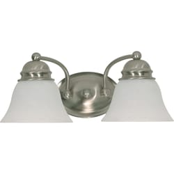 Nuvo Brushed Nickel Silver 2 lights Incandescent Vanity Light Wall Mount