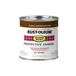 Rust-Oleum Stops Rust Indoor and Outdoor Gloss Leather Brown Oil-Based Protective Paint 0.5 pt