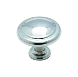 Amerock Traditional Round Furniture Knob 1-1/4 in. D 1-1/16 in. Polished Chrome 1 pk