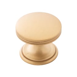 Hickory Hardware American Diner Modern Round Cabinet Knob 1-3/8 in. D 1-1/8 in. Brass 1 pk