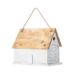Glitzhome 12.25 in. H X 8.75 in. W X 14.25 in. L Metal and Wood Bird House
