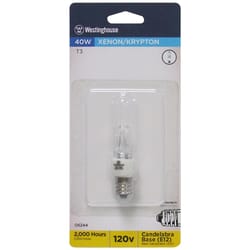 Westinghouse 40 W T3 Specialty Incandescent Bulb E12 (Candelabra) White 1 pk