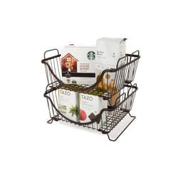 Spectrum Ashley 10.75 in. L X 12.8 in. W X 6.5 in. H Bronze Storage Basket
