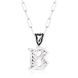 Montana Silversmiths Unisex Western Initial B Black/Silver Necklace