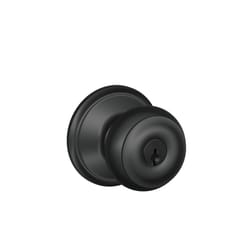 Schlage F-Series Georgian Matte Black Entry Knobs Right or Left Handed