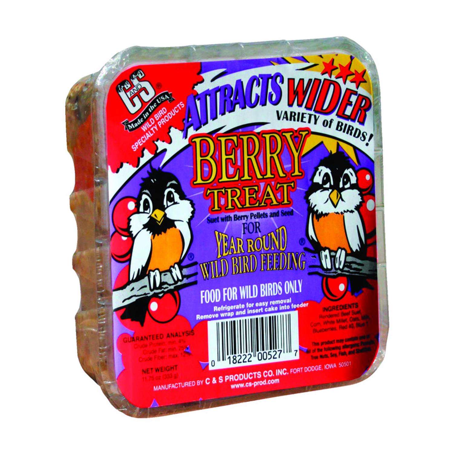C&S Products Berry Treat Assorted Species Beef Suet Wild Bird Food 11.
