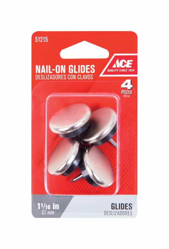 Ace Nickel Nylon 1 06 In Nail On Chair Glide 4 Pk Ace Hardware