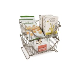 Spectrum Ashley 10.75 in. L X 12.75 in. W X 6.5 in. H Silver Stacking Basket