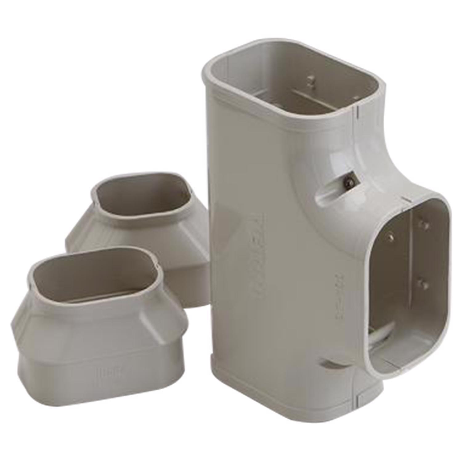 Slimduct Lineset Cover Tee 7.88 in. W X 3 in. H Ivory Uae Electronic uaeelectronic.com