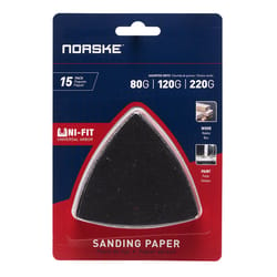 Norske Uni-Fit 5-1/8 in. L Triangular Sanding Paper Multi-Material 15 pk