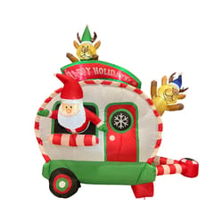 Celebrations 7.5 ft. Holiday Camper w/ Santa Inflatable