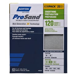 Norton ProSand 11 in. L X 9 in. W 120 Grit Aluminum Oxide Sandpaper 20 pk
