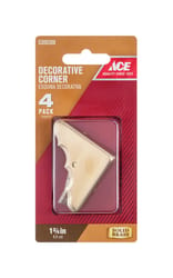 Ace Polished Brass Decorative Corner 5/8 in. 1-3/4 in. 4 pk