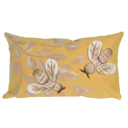 Liora Manne Yellow Casual Polyester Throw Pillow 12 in. H X 6 in. W X 20 in. L