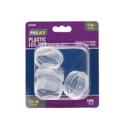 Projex Thermoplastic Ethylene Leg Tip Clear Round 1-1/2 in. W 4 pk