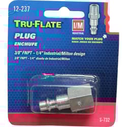 Tru-Flate Steel 1/4 in. I/M Style Plug 3/8 in. Female 1 pc